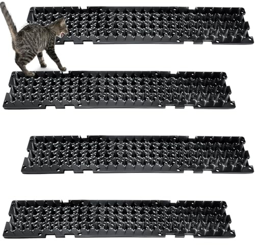 Nuanchu 12 Pack Cat Deterrent Mats with Spikes, 16.5 x 3.3 Inch, Black