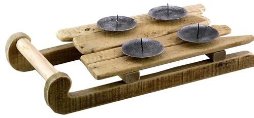 Kerzenhalter Schlitten aus Schwemmholz 35x16 cm - Nostalgie Schlitten, Halter Kerze, Winterdeko, Deko Skihütte, Weihnachtsdeko, Winter Dekoration, Adventskranz