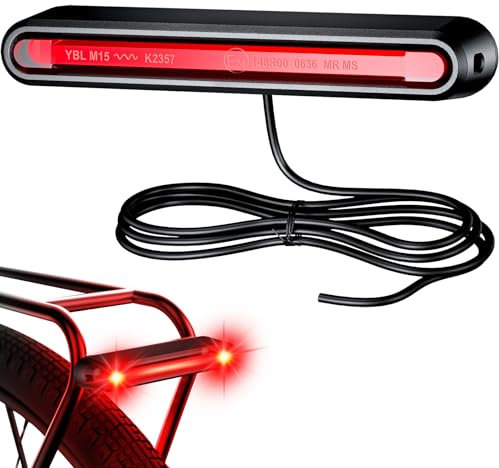 Fanale posteriore a LED con luce di freno, per bicicletta elettrica, 6-58 V, con cavo, omologato StVZO, IPX5, impermeabile, luce posteriore della bicicletta, luce posteriore della bicicletta, LED per