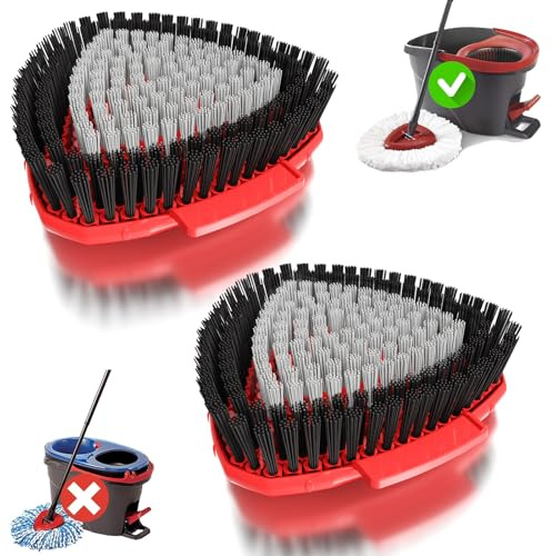 SuperAbound 2 Stück Aufgerüsteter Wischmop Ersatzbürsten Köpfe kompatibel mit Vileda Turbo Spin Wischmopp,Bürste mit Vollen Borsten für die Reinigung Von Harten Böden in Küche,Bad,Pool und Terrasse