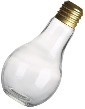 Cabilock Botella De Vidrio Forma De Bombilla Para Jugos Bebidas y Cócteles Un Obsequio Novedoso Para Fiestas