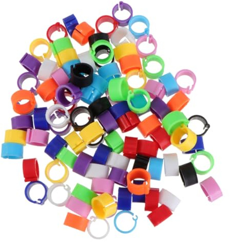 SHOWERORO 300pcs Plastic Clip on Leg Rings for Pigeons and Birds, Easy to Carry Dove Foot Rings with Wide Application for Poultry Identification Random Color