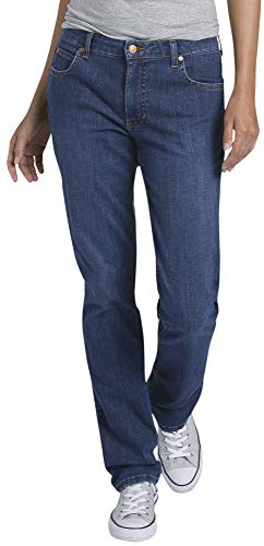 Dickies Womens Perfect Shape Denim - Straight Stretch Jeans, Stonewashed Indigo Blue, 10 US