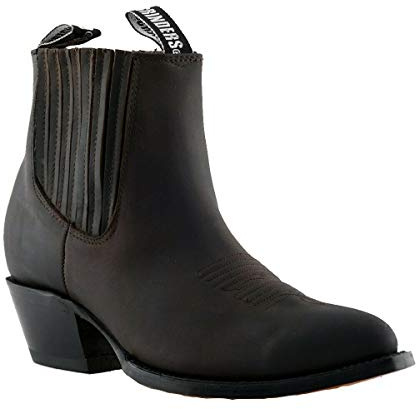 Grinders Maverick Botines Vaqueros Unisex de Cuero Marrón de Baile 6