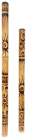 Aboriginal Bamboo Didgeridoo With Burnt Sun Design - Handmade Wooden Carved Musical Instrument Fairtrade Sustainable Ethical Wind - 100 cm