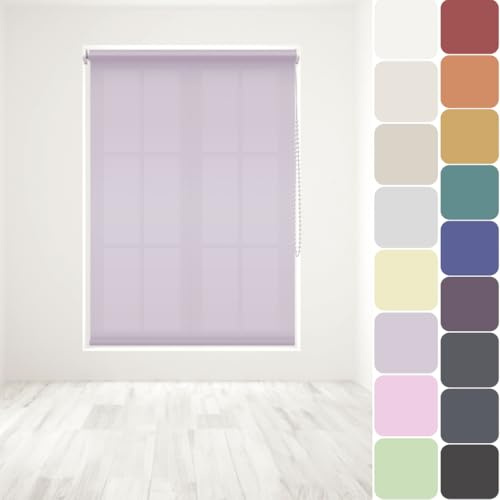 Straight Edge Dim-Out Roller Blind - Easy Fit Home Office - 150cm Width x 160cm Width Drop - Lavender