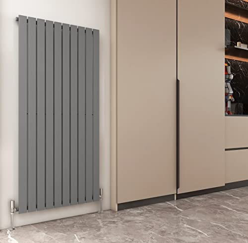 Radiator Horizontal Vertical Designer Flat Panel Central Heating Radiator 1600mm Height (1600x680mm Single, Anthracite)