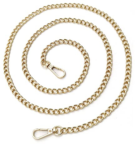 YDHfdc Cadena para Bolso 120 cm Cadenas de Metal Correas de Hombro con Hebillas Cadenas de Bolsa de Repuesto para DIY Bolso, Bolso de Mano, Carteras y Bolsos de Hombro,7.2mm