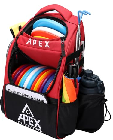 Apex Utomhus Discgolf, Discgolf, Ryggsäck med 21+ skivkapacitet, hållbar och lätt frisbee-golfväskor med flera förvaringsfickor