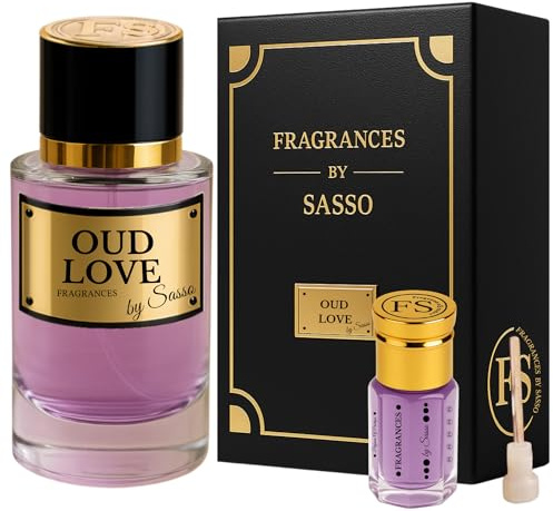 OUD LOVE Parfym - FRAGRANCES BY SASSO - lyxig box - parfymextrakt 50 ml + mysk 3 ml - presentförpackning för män och kvinnor - privat kollektion