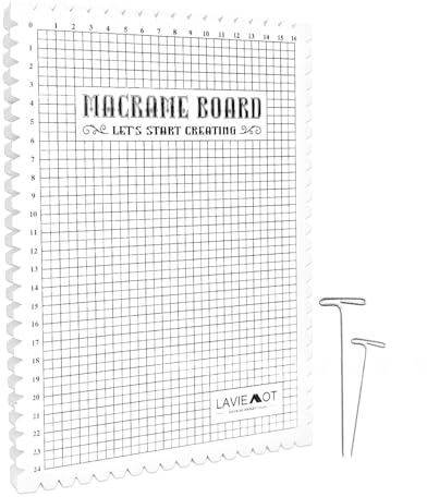 Morain Tavola da intrecciare 185 x 265 mm macramè corda intrecciata fai da te macramè braccialetto con filo piatto per tessitura fatto a mano con ago set di strumenti per macramè per la creazione di