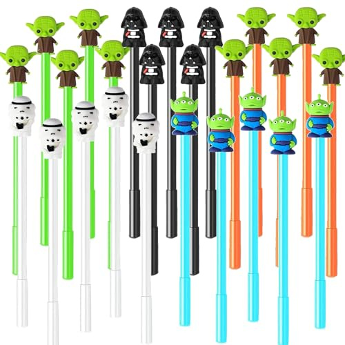 YUANHUISHENG 25Pcs Yoda Party Favors Gel Pen Gifts for Decorations, Star Themed Pens for Birthday Party Favors Prize Carnival Goodie Bag Filling Rewards