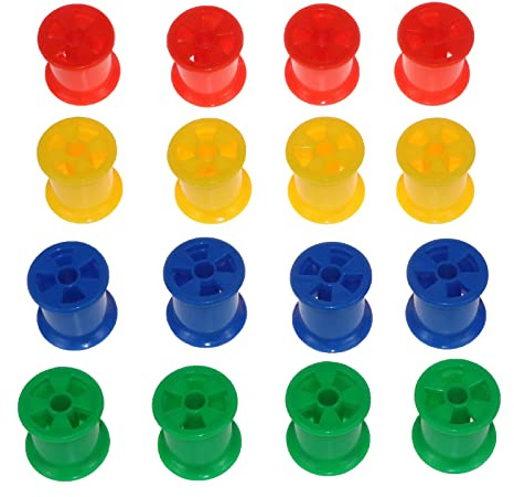 XINGLIDA Lot de 16 pièces de jouets pour oiseaux - Bobines en plastique colorées pour perroquet - Jouet à mâcher - Couleur aléatoire - 3 x 3 x 1 cm