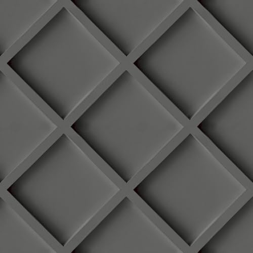 WPE® Black Edition [Exclusive to WPE] Lads Boys Wallpaper Dark Concept Wood Panel Wallpaper - Black with Shadows 3D Effect - Man Cave, Striking Design