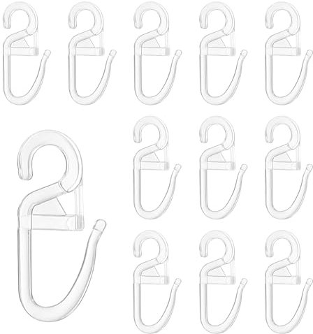 100 Stück Gardinenhaken Selbstklebende für Ringe,zum Einhängen Vorhang Haken Aufhänger,Curtain Hooks,Gardinen Zubehör,Gardienen Klemme,Gardinenband,Transparent,Vorhangaccessories,Curtain Rods