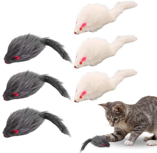 Giocattolo per gatti – Set da 6 pezzi – perfetto per la vita dell'istinto di caccia e divertimento – simulazione mouse giocattolo