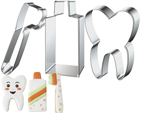 Alimentos anillos de postre moldes para mousse – Accesorios para hornear de 3 piezas con diseño de dientes y revestimiento antiadherente – Anillos para pasteles – para pasteles, pasteles, postres