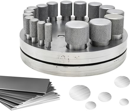 Juego de Discos de Corte,Herramienta Manual de Troquelado para Uso Rudo,Cortador de Discos de 17 Piezas para Joyería | para metal oro plata cuero papel piedra moneda collar pulsera calcomanías