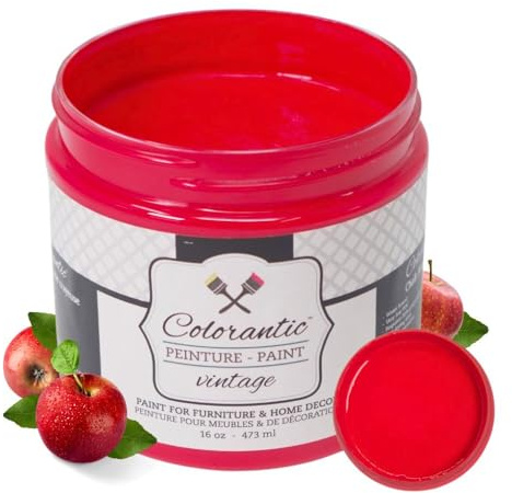 Colorantic | APPLE ORCHARD Chalk Paint for Furniture Painting DIY- Multi-Surface All-in-One Craft Paint | RED BARN Decorative Painting for Wood (8 oz)