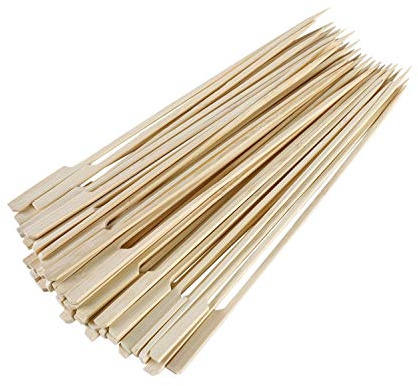 Gmark Bamboo Paddle Skewers 12 100pc/Bag, Kabob Skewers, BBQ Skewers for Outdoor Grilling GM1075