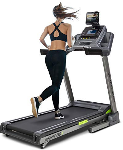 Capital Sports Infinity Pro 4.0 Laufband - 7 PS Treadmill, Laufbahn mit 50 x 140 cm Lauffläche, bis 21 km/h, 15% Steigung, Ventilator, Federungssystem, Faltbar, bis 100 kg, grau