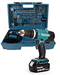 Makita DHP453FX12 18V Li-ion LXT Combi Drill Complete with 1 x 3.0 Ah Battery, Charger and Accessory Set Supplied in a Carry Case