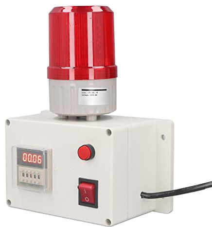 Sirena di Allarme Industriale 110db 220V Suono Intelligente Luce Stroboscopica Temporizzazione Esterna Ritardo 5 Tasti con Orecchie di Montaggio Spina Europea