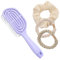 SNZ Cepillo Antitirones (con 3 Elásticos para el Pelo), Cepillo Desenredante Adecuado para Rizos y Pelo Largo para Mujeres, Hombres, Cepillo Desenredante sin Tirones, Cepillo Pelo, color morado claro