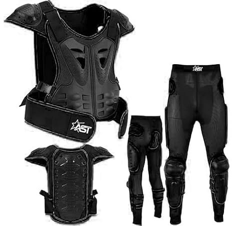 STAR AST Motorcycle Armor Protective Gear Set Racing Body Chest Spine Protector Jacket Chest Back Support Protector for Motorcycles Cycling Skiing, Black