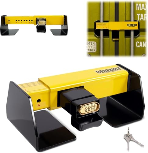 Equipment Lock Heavy Duty Cargo Door Lock - Powder Coated Steel Shipping Container Lock - Maximum Security Semi &Trailer Door Locks - Semi Truck Accessories and Trailer Security (Combination)