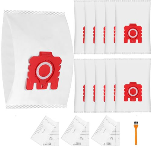 Koyieioo 10 Bolsas para Polvo 3D para Miele Hyclean Pure FJM Bolsa Recogepolvo, Complete C1, Compact C1, Compact C2, S6 y S4 Serie Aspiradora con 3 Filtros de Motor, 3 Filtros de Escape 9917710