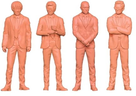 Oshhni 4 Pezzi di Uomo in Miniatura in Uniforme Modello Uomo d'Affari Figura Modello Foto Prop Collezione Artigianato per Layout di Treno Diorama, 2.8 Cm