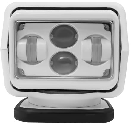 DAHAD LED-sökstrålkastare, LED-arbetsstrålkastare med fjärrkontroll, 60W 600m 8000LM, IP67 vattentät 360° vridbar, arbetsljus trådlöst fjärrstyrd för terrängfordon ATV lastbilar båtar (Vit)