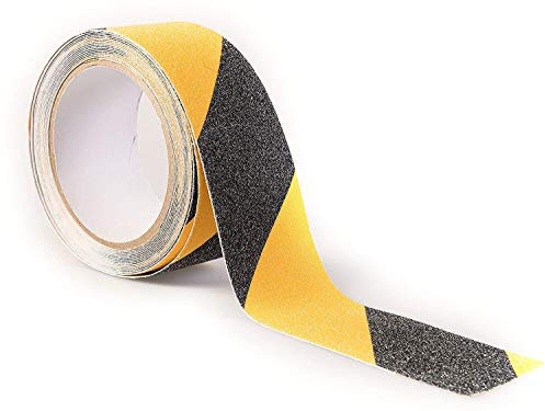 Gocableties - Nastro adesivo antiscivolo, 5 m x 50 mm, colore: Nero/Giallo