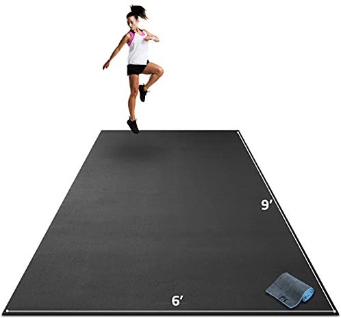 Gorilla Mats Extra Large Exercise Mat – 9' x 6' x 1/4 – Ultra Durable Workout Mat for Home Gym Flooring – Non-Slip, Flat, Fitness, Yoga & Weight Lifting Floor Mat – Use With or Without Shoes