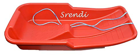 Srendi® RED Heavy Duty Large Adults Kids Children Snow Sledge Toboggan Sledge Rope Sled Play Snow Ice