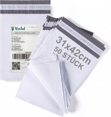 Pakico 50 Verpackungstaschen 31 x 42 cm Graue Kuriertasche Posttaschen | Versandtaschen Opake Gemischte Größe Pakettaschen Grosse Kuriertasche Vinted Beutel Undurchsichtig Kleiderbeutel