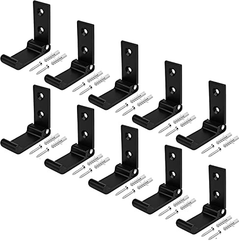 heneng 10 Pcs Folding Coat Hooks,Wall Hooks for Hanging Coat Towel Hooks, Aluminium Alloy,Max Load 44lbs