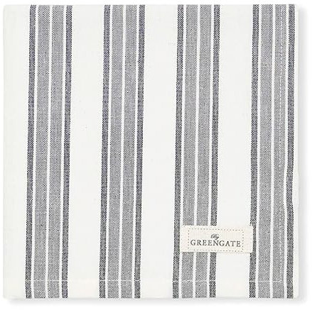 GreenGate Stoffserviette Alberte Grey Streifen grau Baumwolle