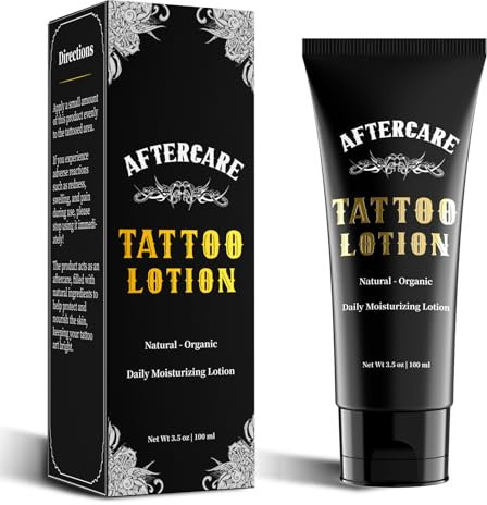 Lotion de Soin pour Tatouage, FreBoy Crème Hydratante pour Tatouages 100ml Prévient la Décoloration de l'Encre pour des Tatouages Éclatants, Non Grasse, Soin Hydratant pour la Peau et Après-Tatouage