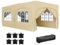 Outsunny Pavillon ca. 3x6m, wasserabweisend Stabil Winterfest Pop-up Faltpavillon, UV Schutz 50+, Faltbar Partyzelt Gartenzelt mit 6 Seitenteilen Tasche Gartenpavillon für Camping Garten, Sand