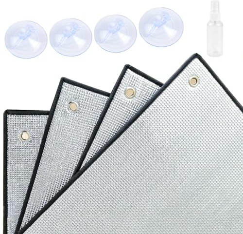 Lámina de Aluminio Reflectante de Calor, película de privacidad con protección Solar 100%, Protector de Ventana con Aislamiento térmico, película de Tinte de Vidrio antideslumbrante(45cm x 90cm)