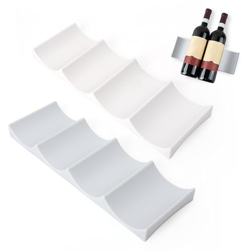 VOSSOT 2 Pack Fridge Wine Rack, Wine Rack Refrigerator Bottle Holders, European Style Wine Bottle Display Mat, Slip Refrigerator Holder,Shelf for Cabinet