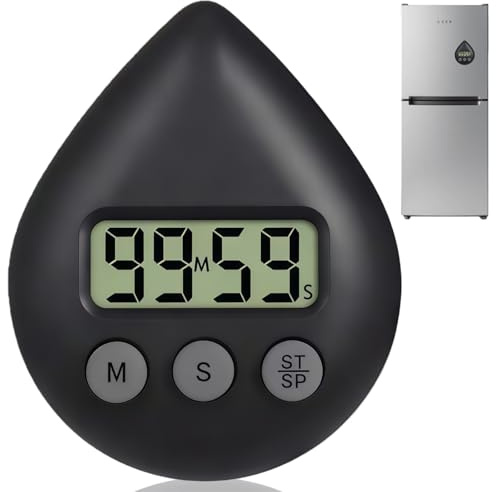Digital Shower Timer Waterproof,Water Drop Shape,Bathroom Clock Waterproof,Digital Shower Clock,Toothbrush & Sauna Timer,Magnetic Kitchen Timer,Energy Saving Sh/ower Clo/ck for Efficient Use #Black