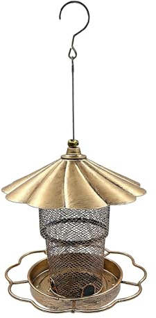 Comederos para pájaros para exteriores, dispensadores de aves, suministros alados para jardín trasero, proveedor de plumas con cubierta de techo, equipo al aire libre, soporte para pájaros cantores