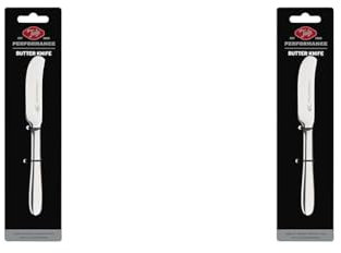 Tala Performance Stainless Steel Butter Knife, Stainless Steel with Mirror Polish Finish, Dishwasher Safe, Metallic Silver, 16.3 x 2 x 0.5 cm (Pack of 2)