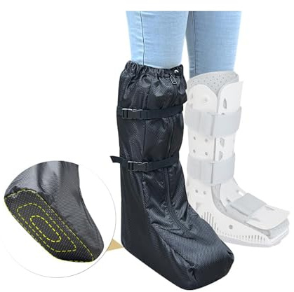 NEPPT Housse de Botte de Marche Haute Housse Médicale de Plâtre pour Fracture du Pied Étui de Plâtre Orthèse Orthopédique Housses de Déambulateur Pneumatique pour Femmes Hommes Extérieur Pluie Hiver