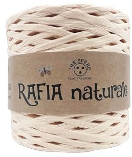 Fili & filati Rafia Naturale, 250g, 265 Metri, Filato per Uncinetto 4/5, per Borse e Accessori handmade e Moda estivi (Cipria - 37, OPACO)