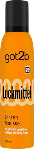 got2b Afilador de espuma para rizos (250 ml), mousse para rizos con sujeción, 3 cabellos naturales ondulados, rizados y fríos, para rizos definidos y fuerza de rebote, con hasta 96 horas de efecto