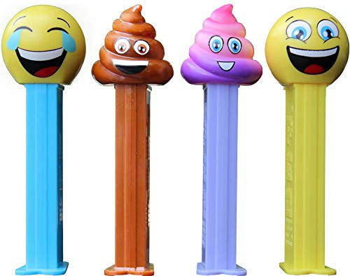 PEZ Nouveau Design Emoji Distributeur avec Un REFIL (Vendu à l'unité, Un caractère aléatoire fourni)